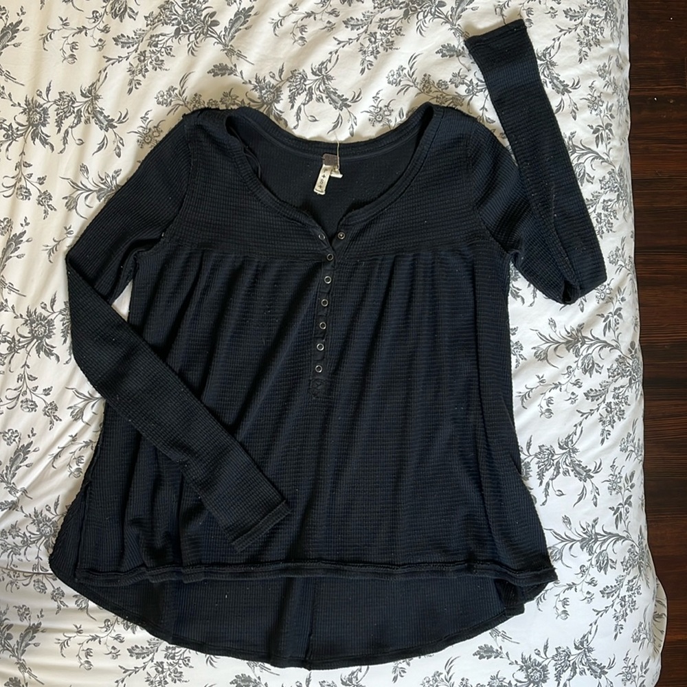 Free People waffle shirt